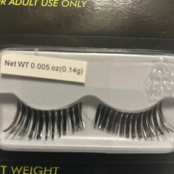 FAKE EYELASHES BLACK WITH SILVER Goth Costume Emo Dress up HALLOWEEN COSTUME New - Picture 3 of 7